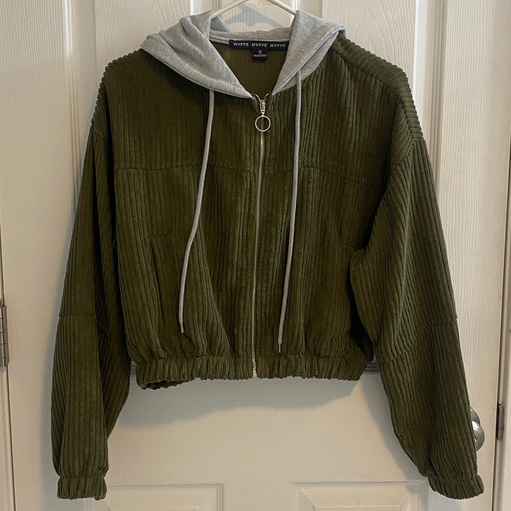fashion nova green zip up